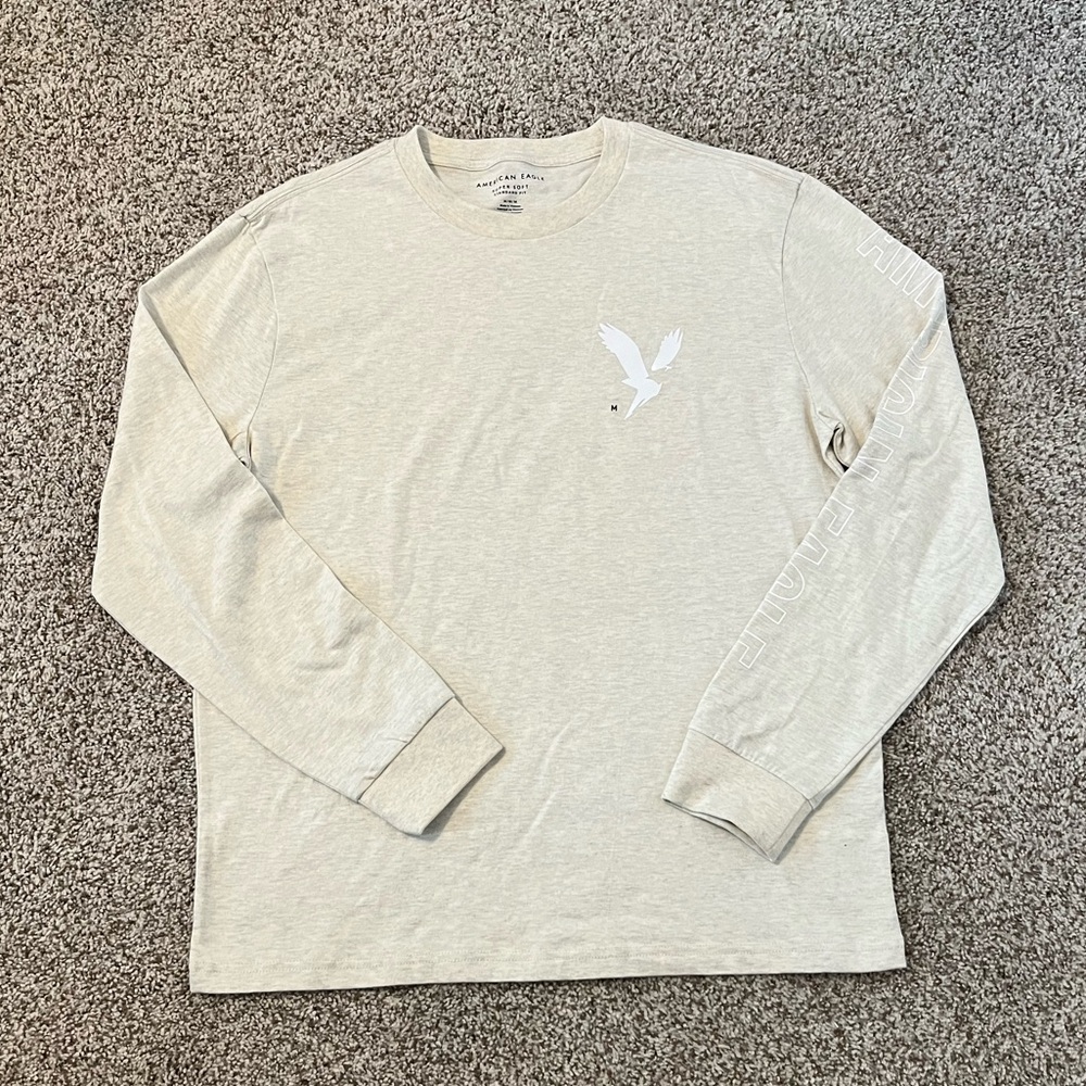 American Eagle Outfitters Light Beige Long Sleeve Tee (Men’s)